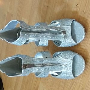 Silver Slipper Silver sparkle high heels